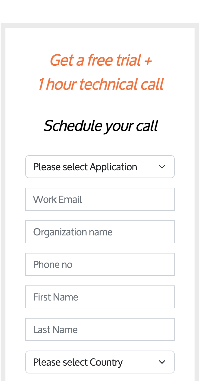 One Hour Call Form Block