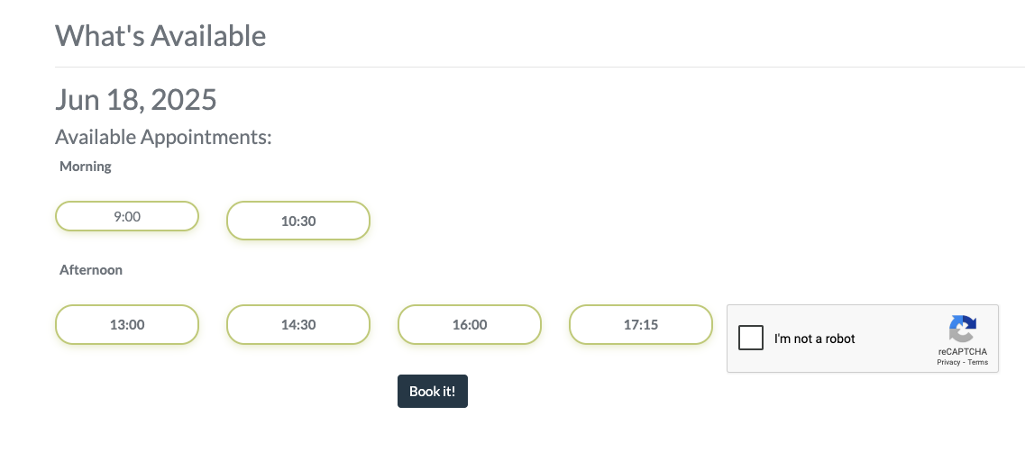 Day Availablity View